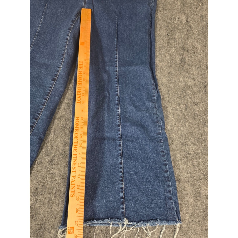 Banana Republic Wide Leg High Rise Jeans 33 16 Tall Cropped Raw Hem Blue - Picture 6 of 13